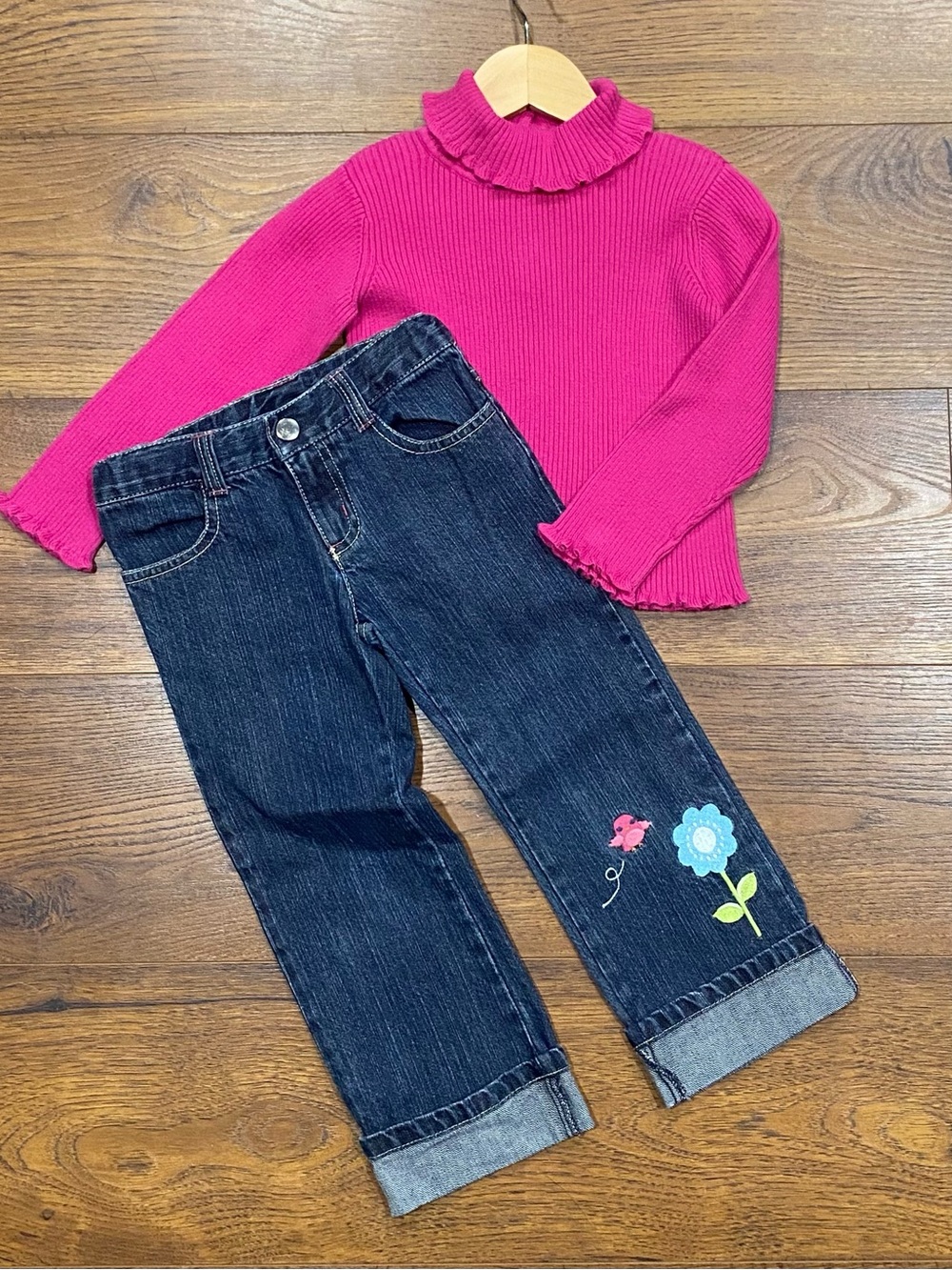Gymboree Girls Vintage Very Berry Ribbed Ruffled Turtleneck Sweater Size 3T - Picture 7 of 9